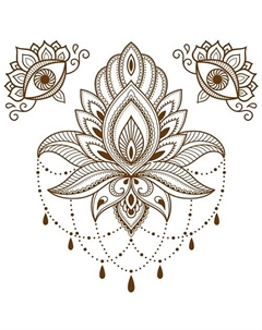 Переводная Временная Татуировка Мехенди Лотос Print factory