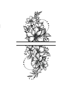 Временная переводная татуировка Цветы Print factory