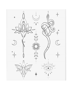 Временная переводная татуировка Лотос Print factory