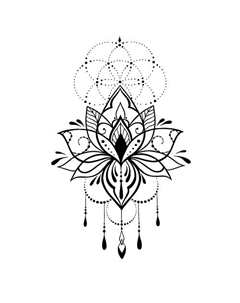 Переводная Временная Татуировка Лотос - Бохо Print factory