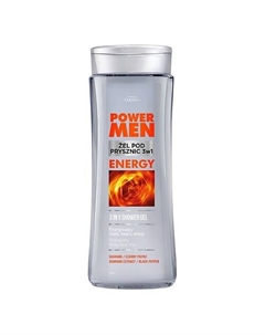 Гель для душа и шампунь POWER MEN 3 в 1 с экстрактами черного перца и гуараны (мужской) 300 Joanna