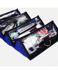 Косметичка дорожная, 4 отдела на молниях, цвет васильковый Бако текстиль