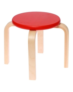 Табурет «Ромашка», цвет красный, прозрачный лак Элегия