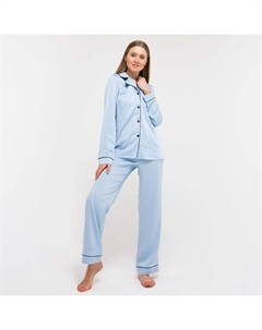 Пижама женская (рубашка, брюки) : Light touch, голубая, размер 52 Minaku
