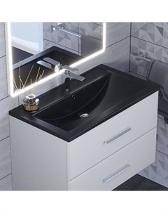 Раковина Uperwood Foster Quartz 80 см, кварцевая, черная матовая, уголь