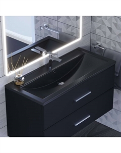 Раковина Uperwood Foster Quartz 100 см, кварцевая, черная матовая, космос