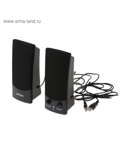 Компьютерные колонки Perfeo UNO, 2.0, 2 х 1,5 Вт, Jack 3.5 мм, USB, черные