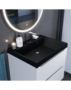 Раковина Uperwood Classic Quartz 60 см, кварцевая, черная матовая, космос