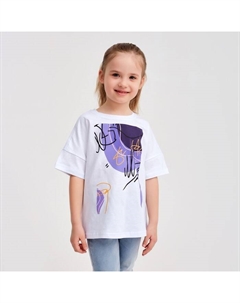 Футболка детская Colors, цвет белый/фиолетовый, рост 110 Minaku