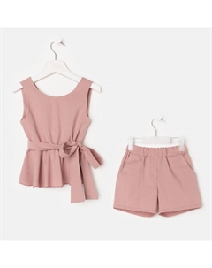 Комплект для девочки (топ и шорты), размер 36 (134-140 см), розовый Kaftan