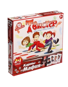 Игра 2 в 1 «Твистер» + карты «Мафия» Татой
