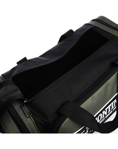 Сумка дорожная на молнии, 3 наружных кармана, длинный ремень, цвет чёрный/хаки Lucky mark