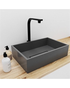 Раковина накладная Uperwood Angkor 60×40 см, прямоугольная, цвет графит