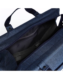 Сумка дорожная на молнии, наружный карман, длинный ремень, синяя Lucky mark