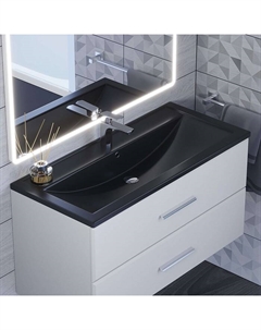 Раковина Uperwood Foster Quartz 100 см, кварцевая, черная матовая, уголь