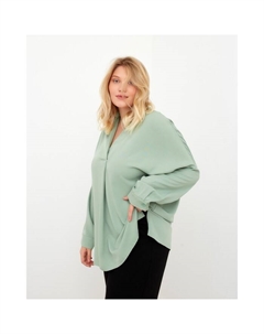 Блузка женская plus-size, размер 52, зелёная Mist