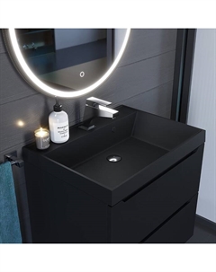 Раковина Uperwood Classic Quartz 60 см, кварцевая, черная матовая, уголь