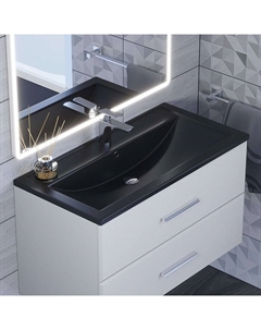 Раковина Uperwood Foster Quartz 90 см, кварцевая, черная матовая, уголь