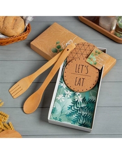 Набор подарочный «» Little things: полотенце, подставки, кухонная ложка, кухонная лопатка Этель