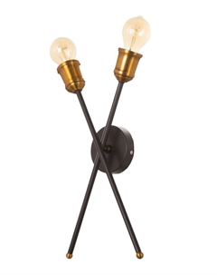 Бра «Факел» 2×40 Вт Е27 черный/бронза 7.5×18×41.5 см Bayerlux