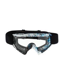 Очки-маска для езды на мототехнике, стекло прозрачное, белый-синий-чёрные, ОМ-23 Torso