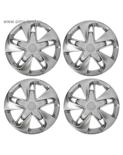 Колпаки колесные R=13 «СУПЕР АСТРА», серебристый карбон, набор 4 шт. Torso