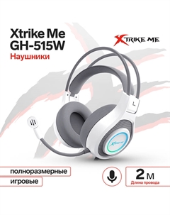 Наушники Xtrike Me GH-515W, игровые, полноразмерные, подсветка, mic, USB+2х3.5 мм,2 м, белые Xtrike me