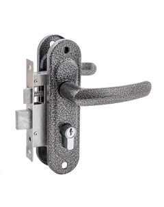 Замок врезной Д-град ЗВ4-50.02, с ручками, цвет серебро Zenit