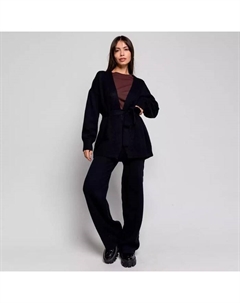 Костюм женский (кардиган/брюки), цвет чёрный, размер 42-46 (ONE SIZE) Dommod