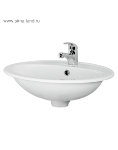 Раковина встраиваемая Cersanit Calla 54, на столешницу, круглая, 1 отв., белый