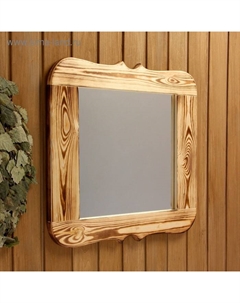 Зеркало для бани, резное, 53×49×2.5 см, липа Добропаровъ