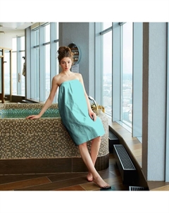 Полотенце вафельное "Парео" 80х144 см, цв.небесный, 100%хл, 200 г/м2 Экономь и я