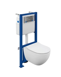 Комплект BRASKO SMART CO DPL EO slim: унитаз подвесной с сиденьем дюропласт + инсталляция Cersanit