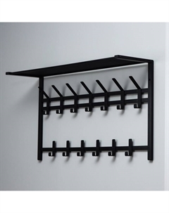 Вешалка с полкой «Торонто 32», 92.4×25.5×9.8 см, металл, чёрная Zmi