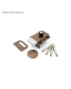 Замок накладной «С-Пб » Титан 2, 100×88×18 мм, с угловой планкой, 4 ключа Делга
