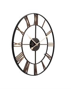 Часы настенные, интерьерные, Лофт, d-47.5 см, корпус чёрный с бронзой Рубин