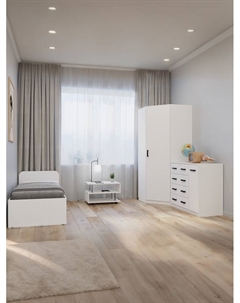 Комод для вещей «», 5 ящиков, с дверью, 1100×480×900 мм, цвет белый Клик мебель