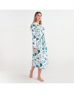 Халат женский удлинённый "Mint mood", размер 54-56, вафля 200г/м2, хлопок Этель