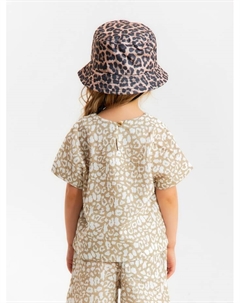 Футболка для девочки из муслина, бежевая, рост 122 см Kaftan