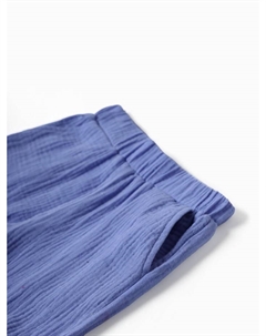 Брюки из муслина для девочки, рост 116 см, фиолетовые Kaftan