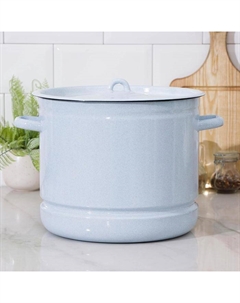 Мантоварка эмалированная, 12 л, без деколи, 4 вставки, цилиндрическая, цвет голубой Лысьвенские эмали