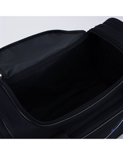 Сумка дорожная на молнии, 3 наружных кармана, длинный ремень, цвет чёрный/синий Luris