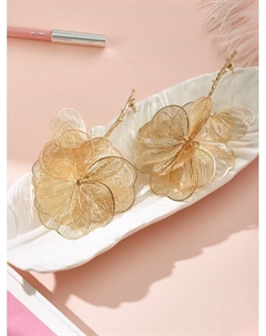 Серьги металл «Цветок» веточка, цвет золото Qf