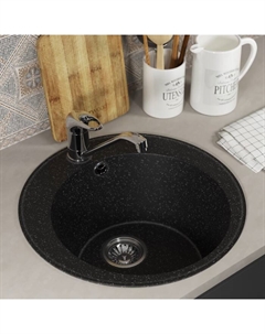Мойка кухонная из камня Uperwood ECON UPD-405, 004, круглая, цвет 004 черная матовая