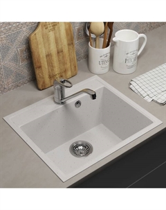 Мойка кухонная из камня Uperwood ECON UPD-408, 001, прямоугольная, цвет 001 белая матовая