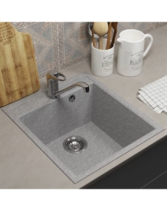Мойка кухонная из камня Uperwood ECON UPD-404, 003, прямоугольная, цвет 003 серая матовая