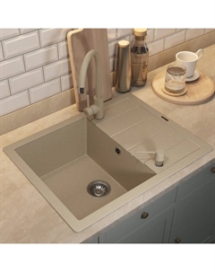 Кухонная мойка кварцевая Uperwood Quartz UPD-03, прямоугольная, цвет 02 бежевая