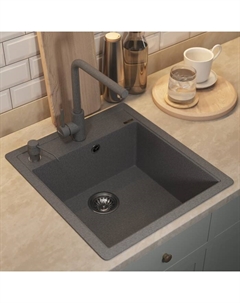 Кухонная мойка кварцевая Uperwood Quartz UPD-07, прямоугольная, цвет 03, прямоугольная, сер