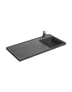 Раковина мраморная Aquaton Лондри, 105 см, правая, цвет графит