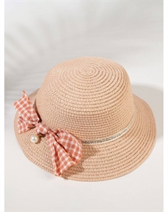 Шляпа для девочки с бантом, розовая, размер 52 Minaku